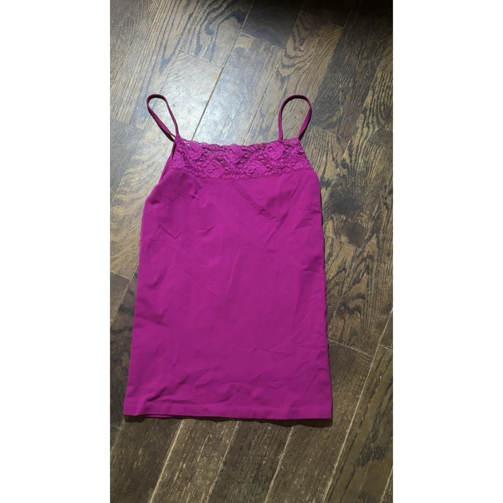 The Limited Hot Pink Magenta Lace Trim y2k Cami Top Spaghetti Strap Small